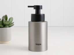 Modern Brushed Stainless Steel Soap Pump Bottle - Refillable Metal Handwash Dispenser Sustainable Kitchen & Bathroom Decor 250Ml