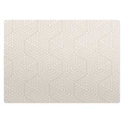 Geometric Maze Computer Chair Mat, Beige Office Pattern Vinyl Floor Protector, Protector - thumbnail 2