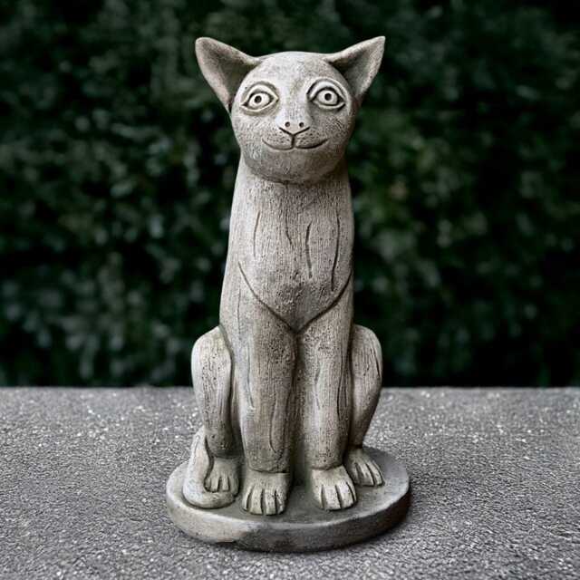Stone Egyptian Cat Statue Concrete Kitty Sculpture Outdoor Kitten Ornament Memorial Decoration Animal Figurine Cat Lover Gift Yard Art - image 1