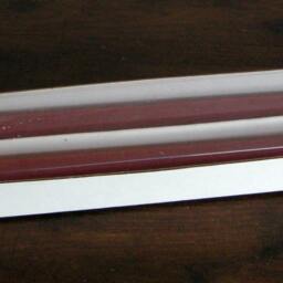 Pair Beeswax Hexagonal Cranberry Red Christmas Taper Candles Hand Crafted By The Beekeeper - thumbnail 3