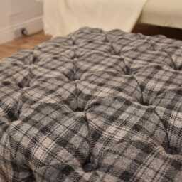 Handmade Yorkshire Tweed Ottoman - Tufted 100% Wool Footstool, Custom Size & Made To Order - thumbnail 3