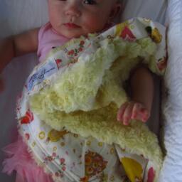 "Yellow Minky & Fairy Princess Mini Baby Blanket - ""Yummy"" ""Lily Miss Sunshine" - thumbnail 2