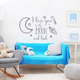 Moon & Back Nursery Wall Decal Baby Room Decor, Above Crib Sayings Lw4 - thumbnail 3