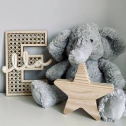 Personalised Wooden Rattan Letter For Nursery Or Bedroom - thumbnail 3
