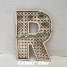 Personalised Wooden Rattan Letter For Nursery Or Bedroom - thumbnail 4