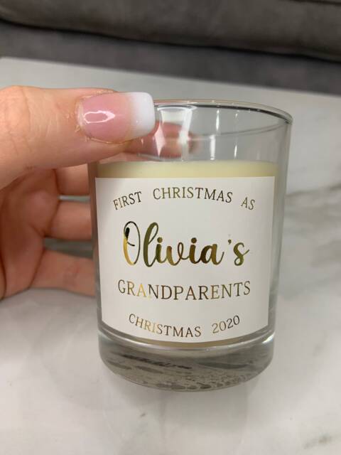 Personalised Christmas Candles - Xmas First Boyfriend Gift Girlfriend Engagement - image 1