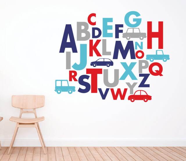 Alphabet Wall Decals, Car Decor, Wall Letters, Boys Room Playroom Decals Abc Letters Vinyl Letter Stickers Letter Decal 354 - image 1