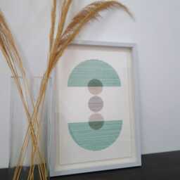Minimalist Geometric Fiber Art, Embroidered Paper Wall Decor - thumbnail 2