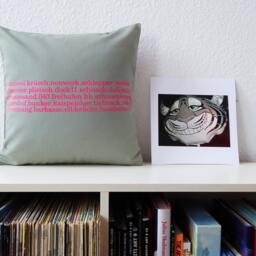 Typo Hamburg Hand Pillow Printed 40 X40 Heathergrey/Neonpink Neon - thumbnail 2