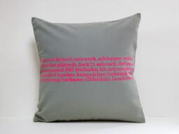 Typo Hamburg Hand Pillow Printed 40 X40 Heathergrey/Neonpink Neon - thumbnail 1