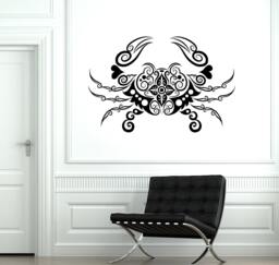 Wall Decal Crab Sea Lake Ornament Tribal Mural Vinyl Sticker 1899Dz - thumbnail 1