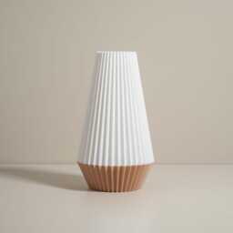 Tall White Vase Ridge Design Decorative Ornament, Neutral Home Decor, Living Room Ornament - thumbnail 2