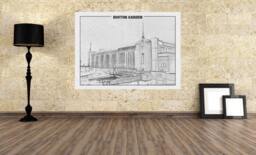 Vintage Boston Garden Print Bruins Celtics Arena, Sports Photography - thumbnail 1