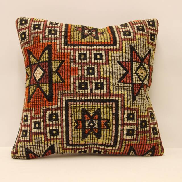 Throw Pillow 16x16 Turkish Textile Cover Home Living Design Boho Vintage Rustic Throw Covers Old Cushion 4Kf-387 - image 1