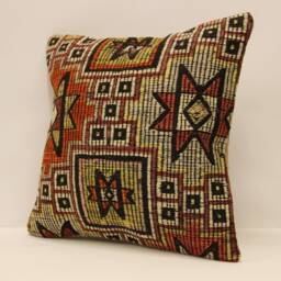 Throw Pillow 16x16 Turkish Textile Cover Home Living Design Boho Vintage Rustic Throw Covers Old Cushion 4Kf-387 - thumbnail 3