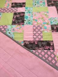 Fun Pink - With A Little Blue Quilted Throw