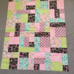 Fun Pink - With A Little Blue Quilted Throw - thumbnail 3