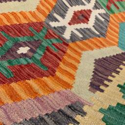 Nomad Kilim Runner, Handmade Artisan Afghan Turkish Aztec Wool Runner Rug 181x62 cm - thumbnail 4