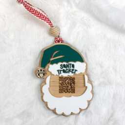 Santa Tracker Ornament Acrylic & Wood Qr Code Christmas Decoration - thumbnail 4