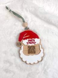 Santa Tracker Ornament Acrylic & Wood Qr Code Christmas Decoration - thumbnail 1