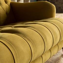 2 Seater Mustard Velvet Fabric Chesterfield Sofa, Handmade - thumbnail 4