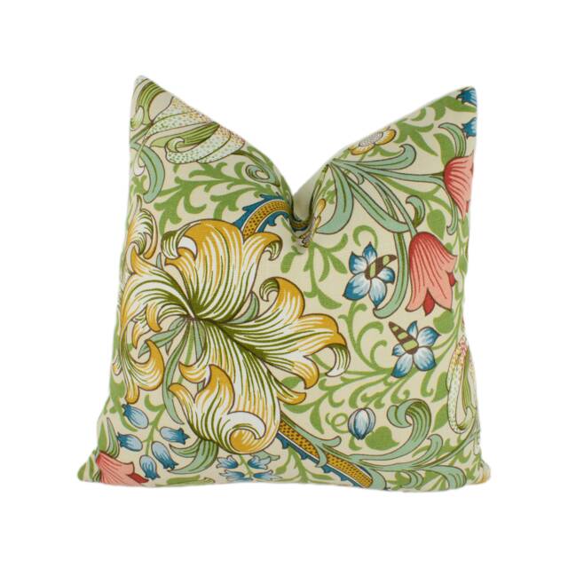 William Morris - Golden Lily Green/Gold Classic Bold Floral Designer Cushion Cover Luxury Throw Pillow Handmade Home Decor - image 1
