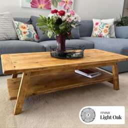 Rustic Coffee Table - Handmade Reclaimed Wood Farmhouse Style Glenfield - thumbnail 3