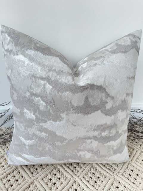 Luxury Metallic Clouds Silver White Grey High Quality Modern Handmade Cushion Cover Pillow Sham - Style 97 - image 1