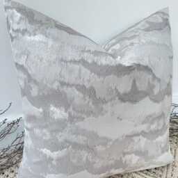 Luxury Metallic Clouds Silver White Grey High Quality Modern Handmade Cushion Cover Pillow Sham - Style 97 - thumbnail 3