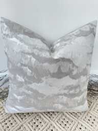 Luxury Metallic Clouds Silver White Grey High Quality Modern Handmade Cushion Cover Pillow Sham - Style 97 - thumbnail 1