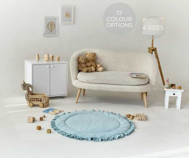 Baby Play Mat, Shower Gifts, Play Rug, Round Mat, Nursery Floor Infant Activity Washable Rug - image 1