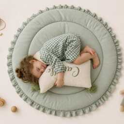 Baby Play Mat, Shower Gifts, Play Rug, Round Mat, Nursery Floor Infant Activity Washable Rug - thumbnail 3