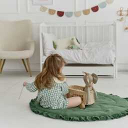 Baby Play Mat, Shower Gifts, Play Rug, Round Mat, Nursery Floor Infant Activity Washable Rug - thumbnail 4