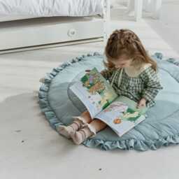 Baby Play Mat, Shower Gifts, Play Rug, Round Mat, Nursery Floor Infant Activity Washable Rug - thumbnail 2