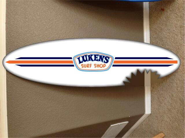 "Custom Surfboard Wall Decor Hawaiian Beach Art - 48"" X 12"