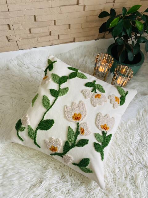 Punchneedle Cushion Cover/Living Room/Bedroom/Boho Style/Decoration - image 1