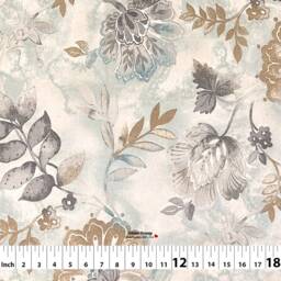 Light Heart Color Spa Watercolor Floral Flower Blue Cotton Curtain, Valance Extra Wide, Pleated, Lined Drapery Panel Offered As Upgrades - thumbnail 2