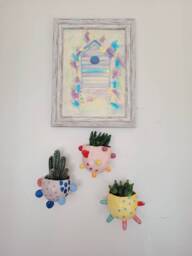 The Colours Of Summer Collection Handmade Ceramic Wall Planters, Succulent Cactus Pot, Hanging Planters. Indoor Outdoor Home Garden