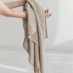 Natural Linen Waffle Bath Towel For Sauna, Gym. Organic Open Weave Hand, Face Set Beach, Travel. Absorbent Ecofriendly Towels - thumbnail 3