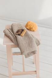 Natural Linen Waffle Bath Towel For Sauna, Gym. Organic Open Weave Hand, Face Set Beach, Travel. Absorbent Ecofriendly Towels