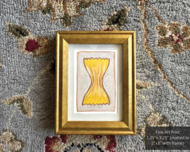 Bowtie Pasta Print Small Kitchen Food Art - 2.25x3.25 - image 1