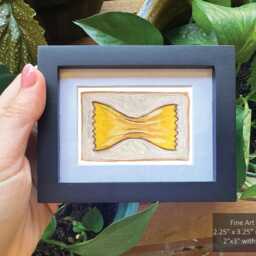 Bowtie Pasta Print Small Kitchen Food Art - 2.25x3.25 - thumbnail 2