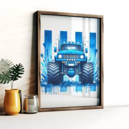 Blue Monster Truck Posters - Set Of 3 Prints - Boys Bedroom Artwork Car Wall Art Print Kids Room Home Decor Trucks Picture Vehicle - thumbnail 3