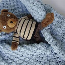 Handmade Crochet Cotton Baby Blanket Berry Patch Texture - thumbnail 3