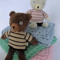 Handmade Crochet Cotton Baby Blanket Berry Patch Texture - thumbnail 4