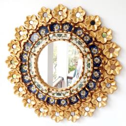 "Peruvian Mirrors ""Dark Blue Pink 40cm"