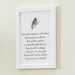 Robin Memorial Poem Print - Remembrance Wall Art Sympathy Gift in Loving Memory Keepsake - thumbnail 2