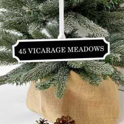 Personalised Street Road Sign Christmas Decoration, Custom Address Home Bauble - thumbnail 3