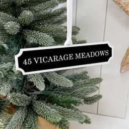 Personalised Street Road Sign Christmas Decoration, Custom Address Home Bauble - thumbnail 4