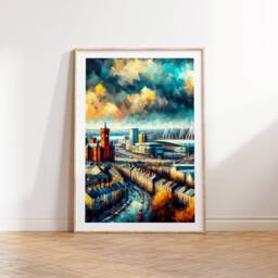 Cardiff Poster Prints - Set Of 3 Posters - Watercolour Wall Art Decor Travel Wales Hanging Artwork Gift UK Painting - thumbnail 3